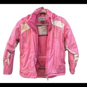 Obermeyer ALT3 Junior Girl Jacket Pink Ski Snowboard Hooded Size 14 Full Zip